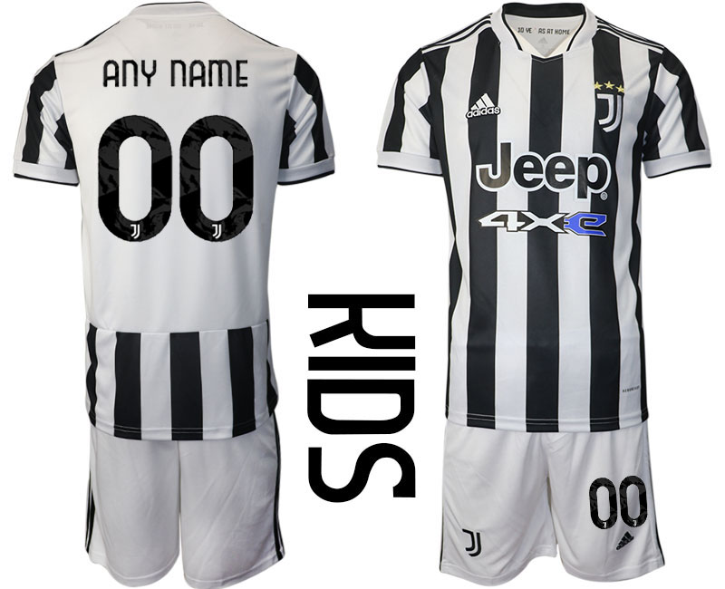 Youth 2021-2022 Club Juventus home white customized Adidas Soccer Jersey->barcelona jersey->Soccer Club Jersey
